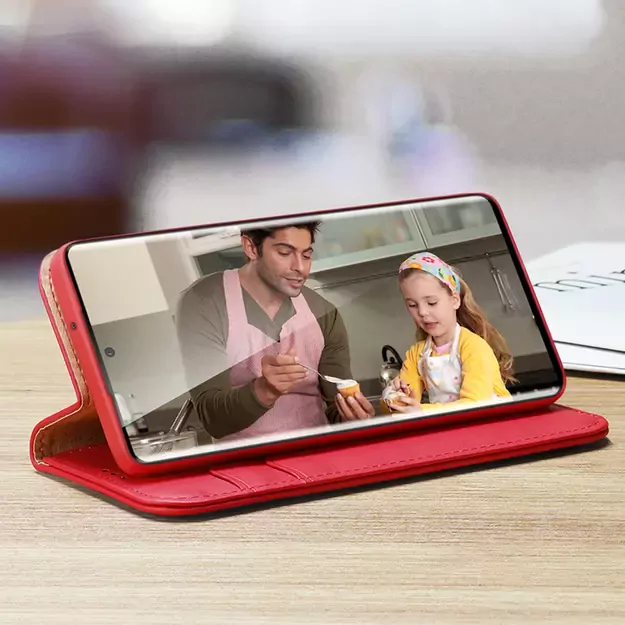 Dux Ducis Hivo case Samsung Galaxy S23+ flip cover wallet stand RFID blocking red 45
