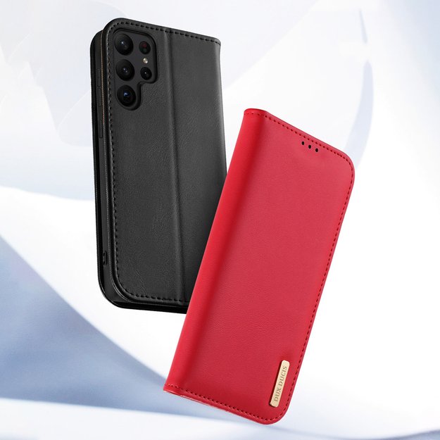 Dux Ducis Hivo case Samsung Galaxy S23+ flip cover wallet stand RFID blocking red 10
