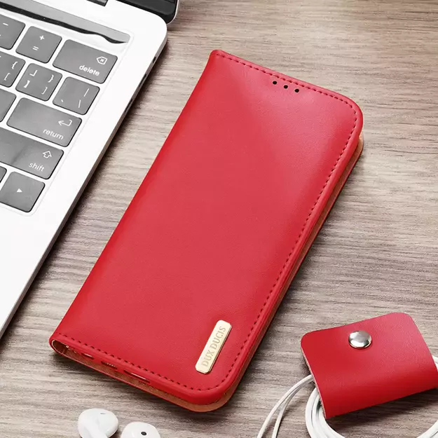 Dux Ducis Hivo case Samsung Galaxy S23+ flip cover wallet stand RFID blocking red 51