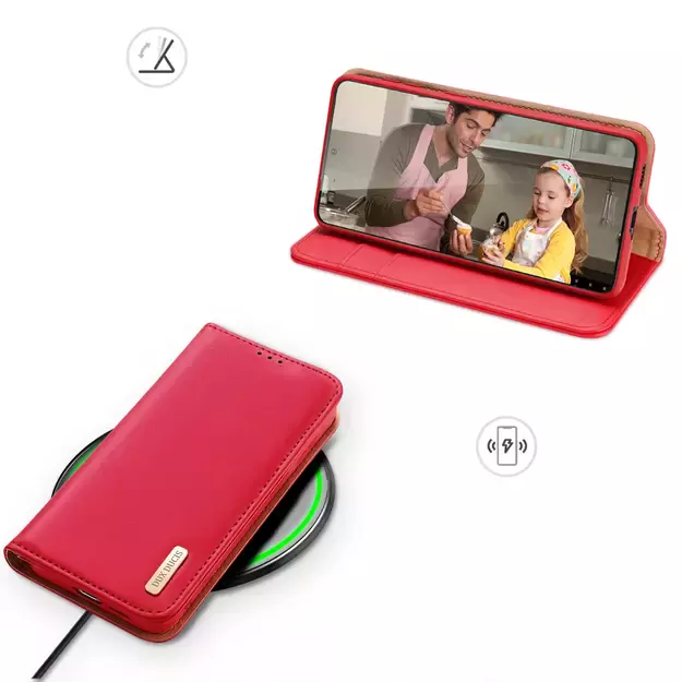 Dux Ducis Hivo case Samsung Galaxy S23+ flip cover wallet stand RFID blocking red 32