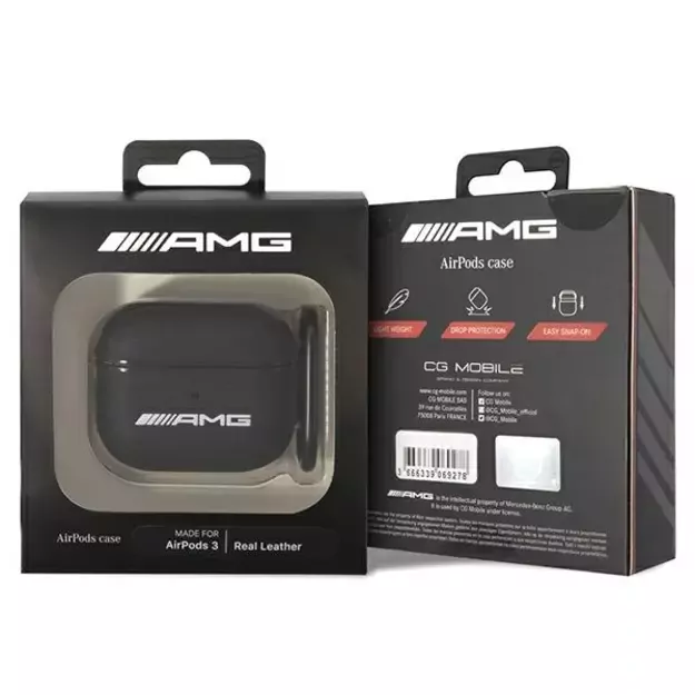 AMG Leather Big Logo case for AirPods 3 - black 4