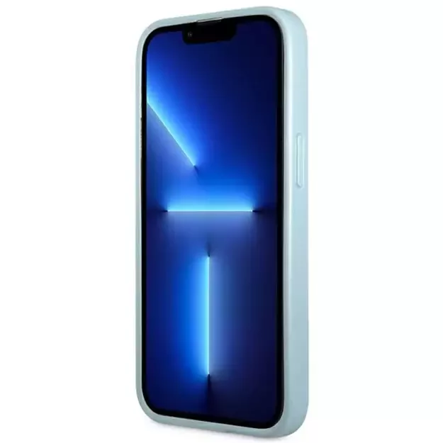 Guess Saffiano 4G Small Metal Logo case for iPhone 13 Pro Max - blue 4