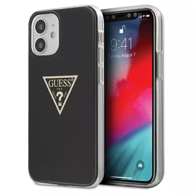 Guess GUHCP12SPCUMPTBK iPhone 12 mini 5.4&quot  black/black hardcase Metallic Collection