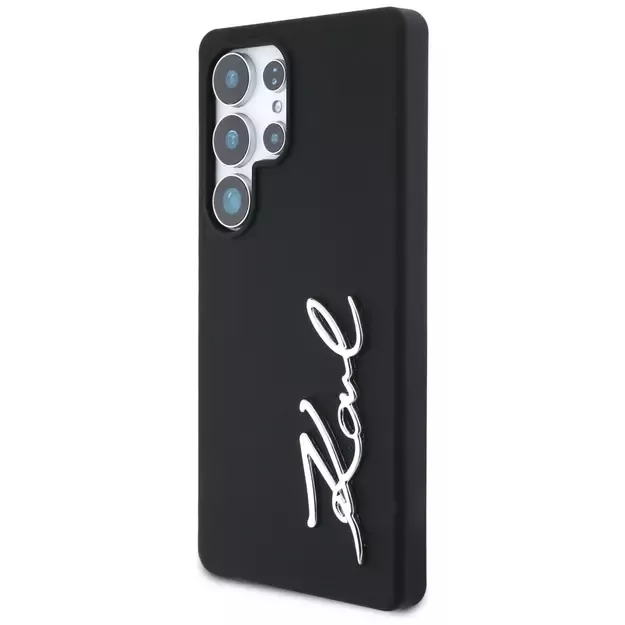 Case Karl Lagerfeld Silicone Metal Signature Logo Samsung Galaxy S25 Ultra black 1
