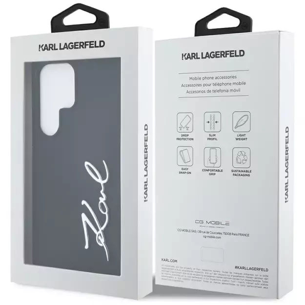 Case Karl Lagerfeld Silicone Metal Signature Logo Samsung Galaxy S25 Ultra black 7