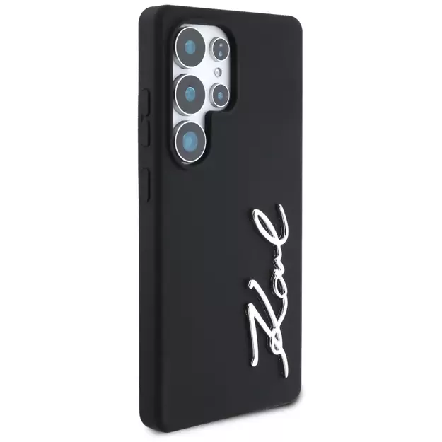 Case Karl Lagerfeld Silicone Metal Signature Logo Samsung Galaxy S25 Ultra black 3