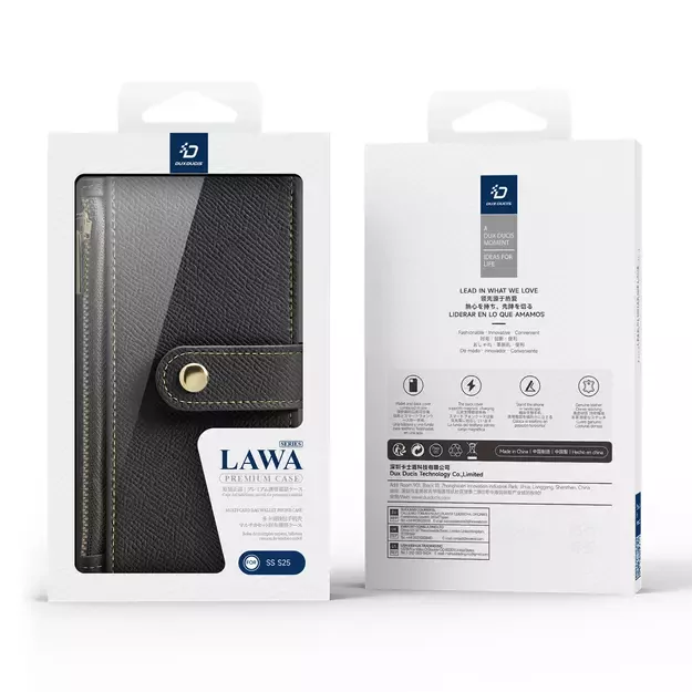 Dux Ducis Lawa Leather Case for Samsung Galaxy S25 with Detachable Magnetic Wallet - Black 21