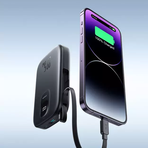 Joyroom JR-PBF18 22.5W 10000mAh Powerbank with Built-in Lightning Cable + USB-C Cable 0.25 cm - Black 14