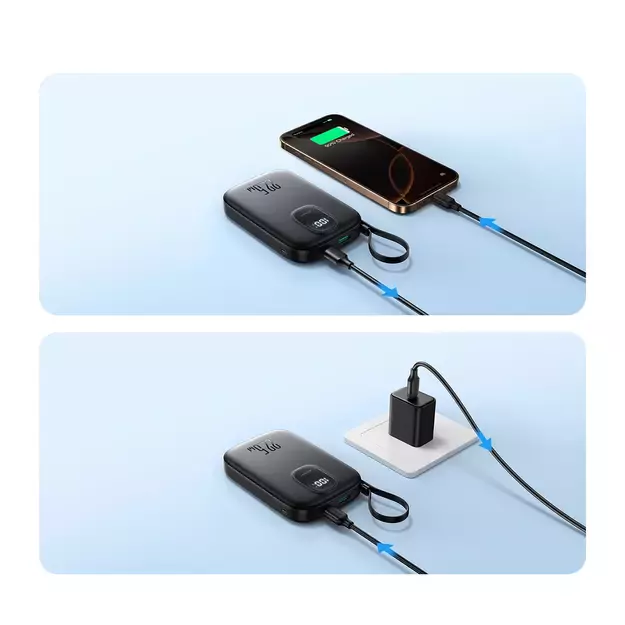 Joyroom JR-PBF18 22.5W 10000mAh Powerbank with Built-in Lightning Cable + USB-C Cable 0.25 cm - Black 15