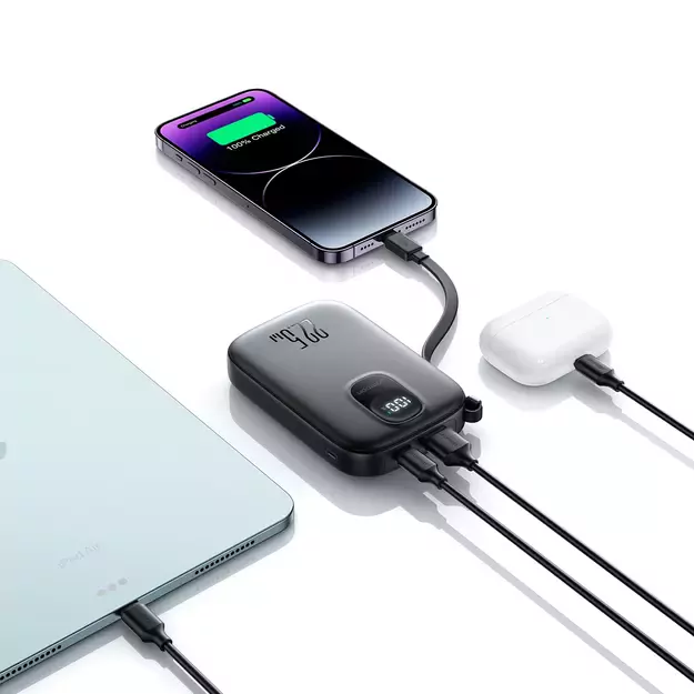 Joyroom JR-PBF18 22.5W 10000mAh Powerbank with Built-in Lightning Cable + USB-C Cable 0.25 cm - Black 17