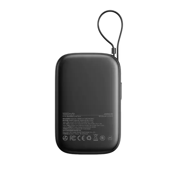 Joyroom JR-PBF18 22.5W 10000mAh Powerbank with Built-in Lightning Cable + USB-C Cable 0.25 cm - Black 11