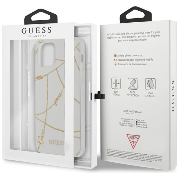 Guess GUHCP12SPCUCHWH iPhone 12 mini 5.4&quot  white/white hardcase Gold Chain Collection 18