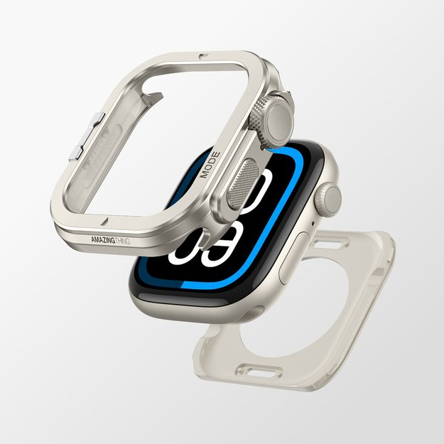 AmazingThing Titan Pro Metal Case for Apple Watch 11 46mm Aluminum - Titanium 2