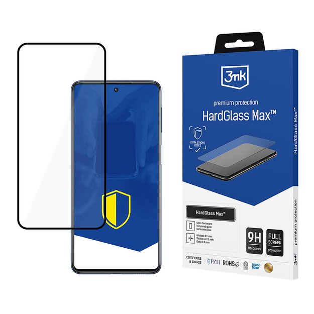 Reinforced 3mk HardGlass Max Black Tempered Glass for Samsung Galaxy M53 5G