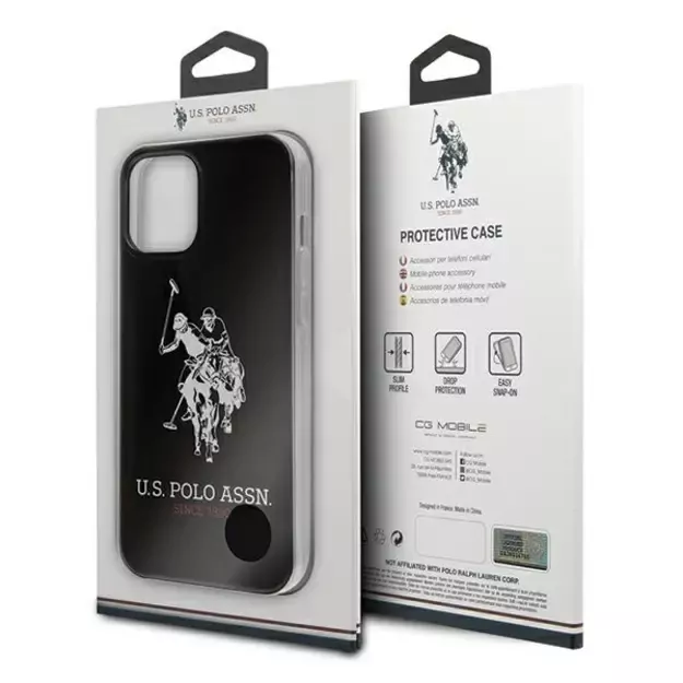 US Polo USHCP12LTPUHRBK iPhone 12 Pro Max 6,7  czarny/black Shiny Big Logo 4
