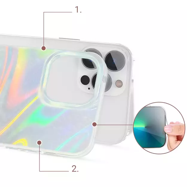 Kingxbar Shell Series luxury elegant phone case for iPhone 13 Pro pearl-blue 3