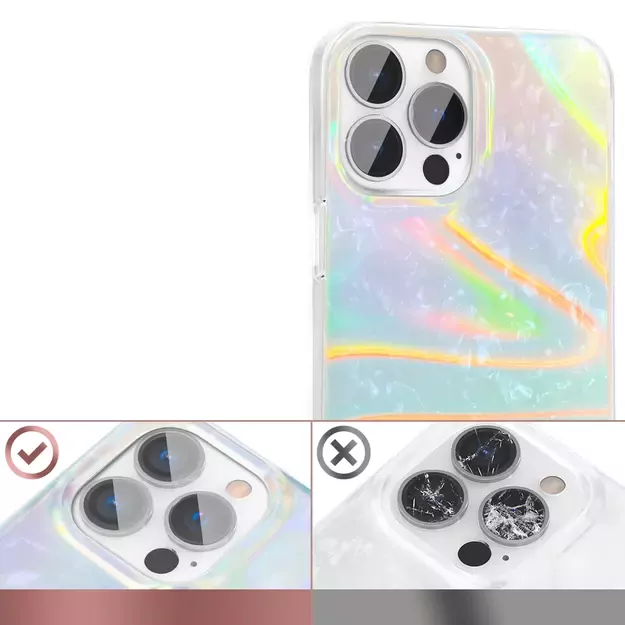 Kingxbar Shell Series luxury elegant phone case for iPhone 13 Pro pearl-blue 2