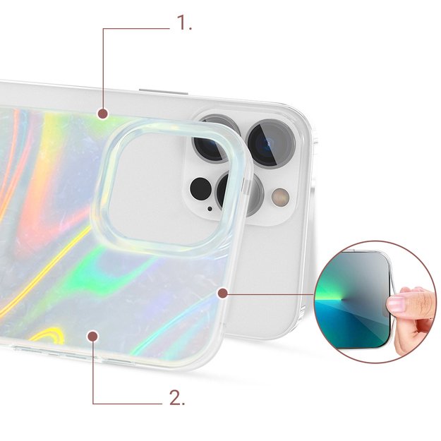 Kingxbar Shell Series luxury elegant phone case for iPhone 13 Pro pearl-blue 8
