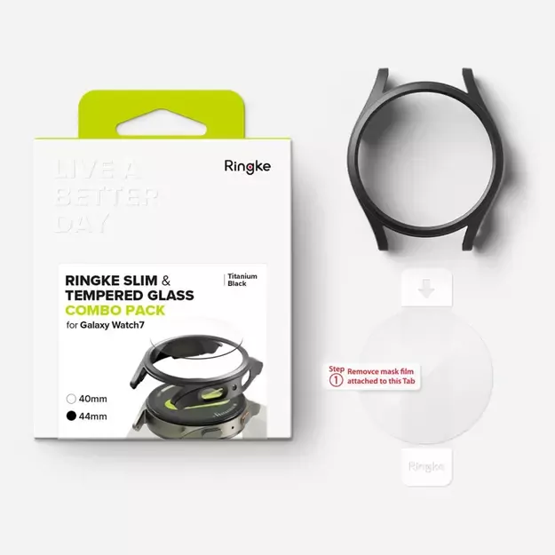 Ringke Slim &amp  Tempered Glass Case + Glass Set for Samsung Galaxy Watch 7 44mm - Black 7