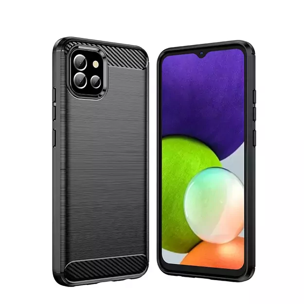 Carbon Case Flexible Cover Case for Samsung A03S EU (166.5) black 1