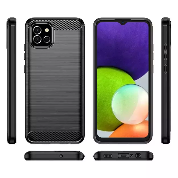 Carbon Case Flexible Cover Case for Samsung A03S EU (166.5) black 5