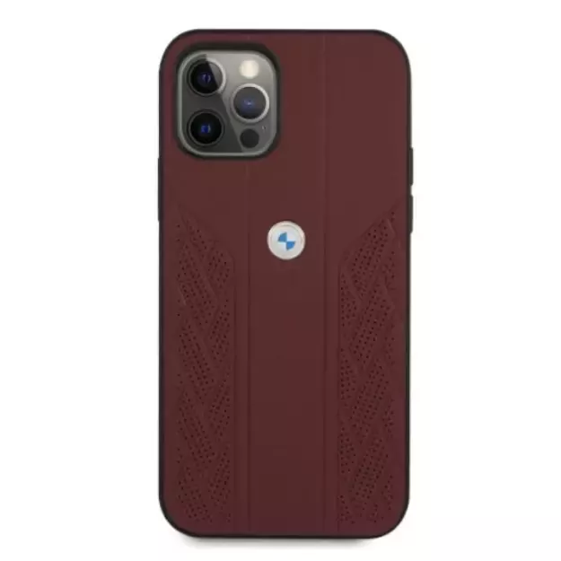 Etui BMW BMHCP12MRSPPR iPhone 12/12 Pro 6,1  czerwony/red hardcase Leather Curve Perforate 9