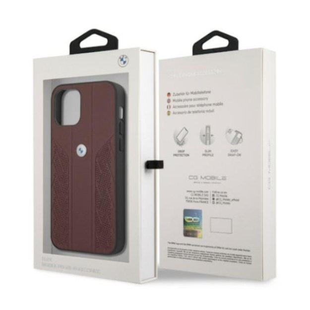 Etui BMW BMHCP12MRSPPR iPhone 12/12 Pro 6,1  czerwony/red hardcase Leather Curve Perforate 7