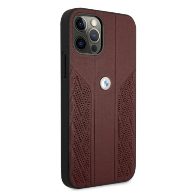 Etui BMW BMHCP12MRSPPR iPhone 12/12 Pro 6,1  czerwony/red hardcase Leather Curve Perforate 3