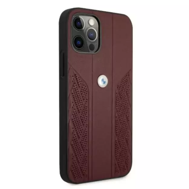 Etui BMW BMHCP12MRSPPR iPhone 12/12 Pro 6,1  czerwony/red hardcase Leather Curve Perforate 10