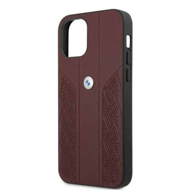Etui BMW BMHCP12MRSPPR iPhone 12/12 Pro 6,1  czerwony/red hardcase Leather Curve Perforate 5