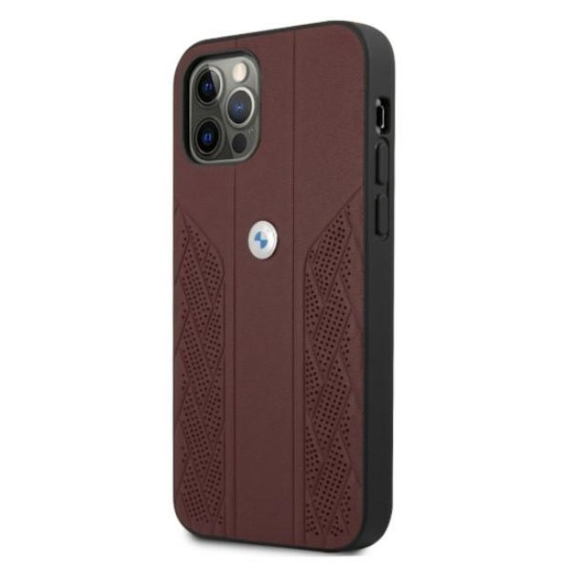 Etui BMW BMHCP12MRSPPR iPhone 12/12 Pro 6,1  czerwony/red hardcase Leather Curve Perforate 1