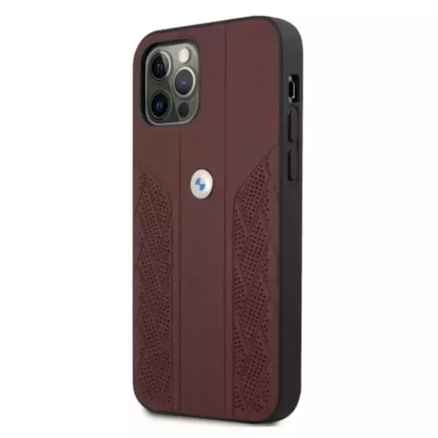 Etui BMW BMHCP12MRSPPR iPhone 12/12 Pro 6,1  czerwony/red hardcase Leather Curve Perforate 8