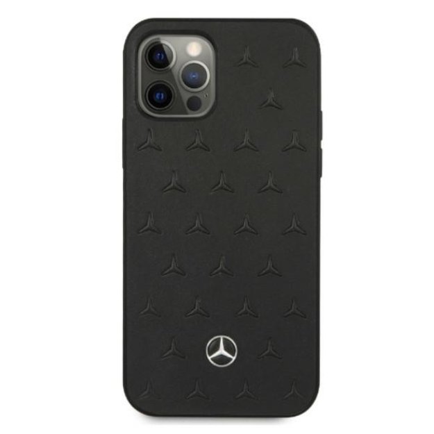 Mercedes MEHCP12LPSQBK iPhone 12 Pro Max 6,7  czarny/black hardcase Leather Stars Pattern 2