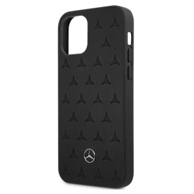 Mercedes MEHCP12LPSQBK iPhone 12 Pro Max 6,7  czarny/black hardcase Leather Stars Pattern 5