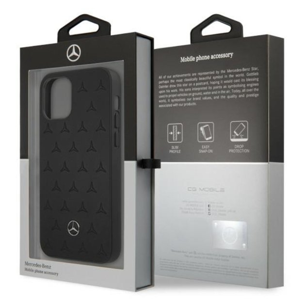Mercedes MEHCP12LPSQBK iPhone 12 Pro Max 6,7  czarny/black hardcase Leather Stars Pattern 7