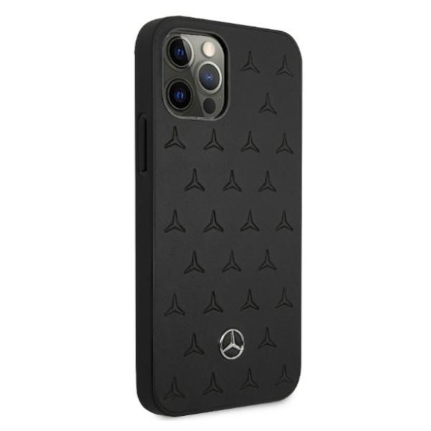 Mercedes MEHCP12LPSQBK iPhone 12 Pro Max 6,7  czarny/black hardcase Leather Stars Pattern 3