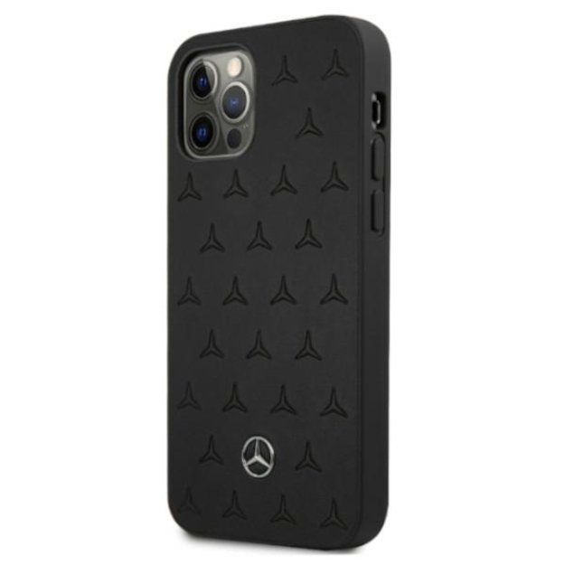 Mercedes MEHCP12LPSQBK iPhone 12 Pro Max 6,7  czarny/black hardcase Leather Stars Pattern 1