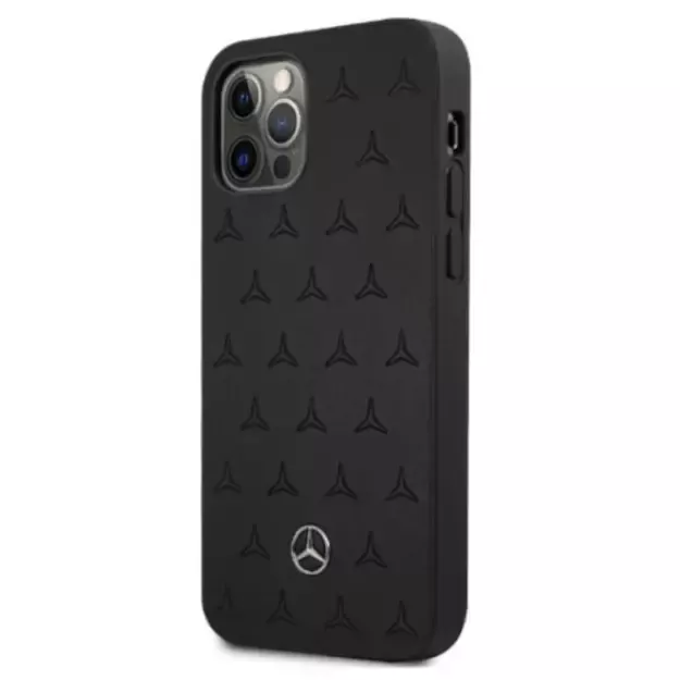 Mercedes MEHCP12LPSQBK iPhone 12 Pro Max 6,7  czarny/black hardcase Leather Stars Pattern 8