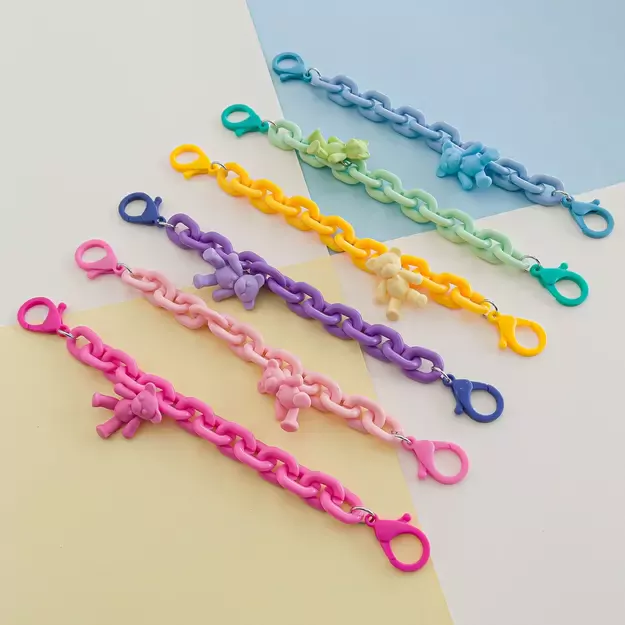 Color Chain (rope) colorful chain phone holder pendant for backpack wallet yellow 3