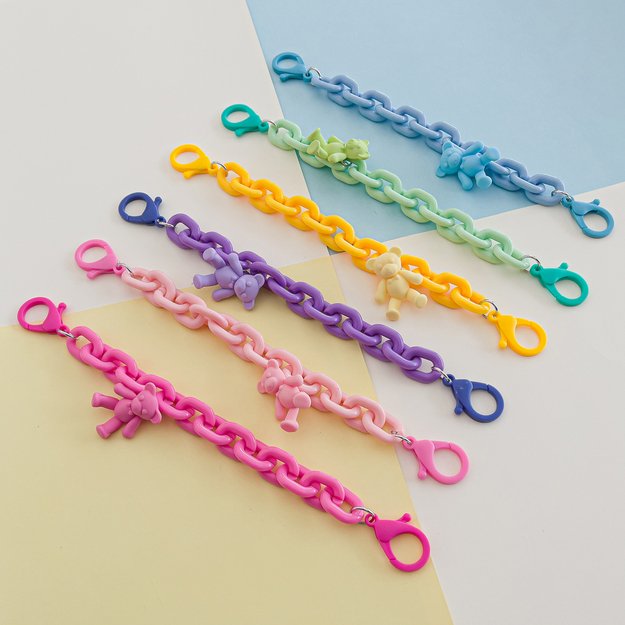 Color Chain (rope) colorful chain phone holder pendant for backpack wallet yellow 10