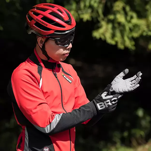Rockbros cycling gloves, insulated, long, size: XXL - black and gray 2