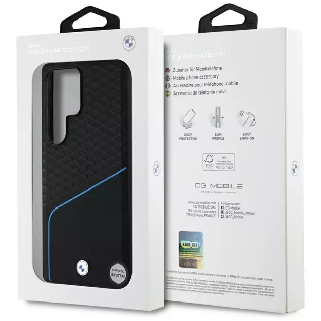 BMW Leather Textured and Smooth MagSafe case for Samsung Galaxy S25 Ultra - black 14
