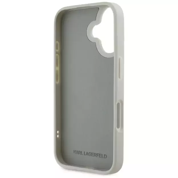 Karl Lagerfeld HC 3D Rubber Double Heads iPhone 16 Case - Beige 6