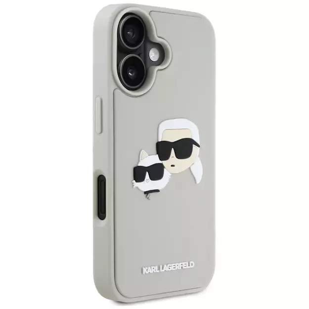 Karl Lagerfeld HC 3D Rubber Double Heads iPhone 16 Case - Beige 3