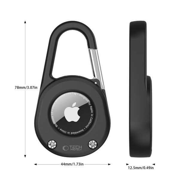 Tech-Protect Slidelock Carabiner Keychain Case for Apple AirTag 1/2 - Black 5