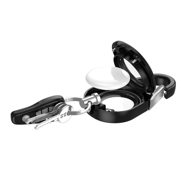 Tech-Protect Slidelock Carabiner Keychain Case for Apple AirTag 1/2 - Black 4