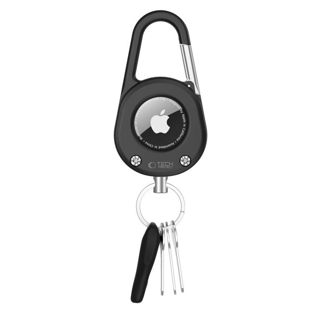 Tech-Protect Slidelock Carabiner Keychain Case for Apple AirTag 1/2 - Black 1