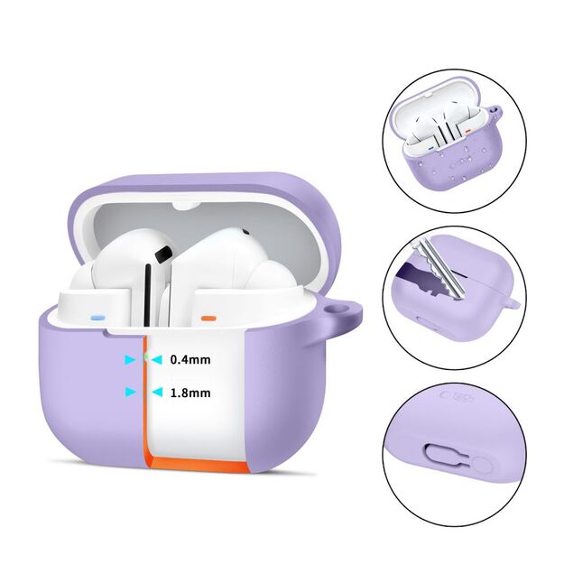 Tech-Protect Silicone Hook Case for Samsung Galaxy Buds 3 / 3 FE / 3 Pro - Purple 1