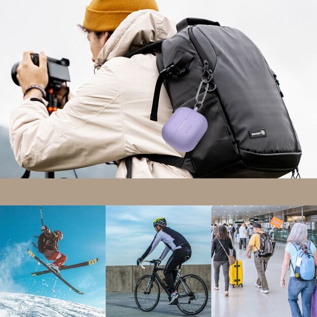 Tech-Protect Silicone Hook Case for Samsung Galaxy Buds 3 / 3 FE / 3 Pro - Purple 5