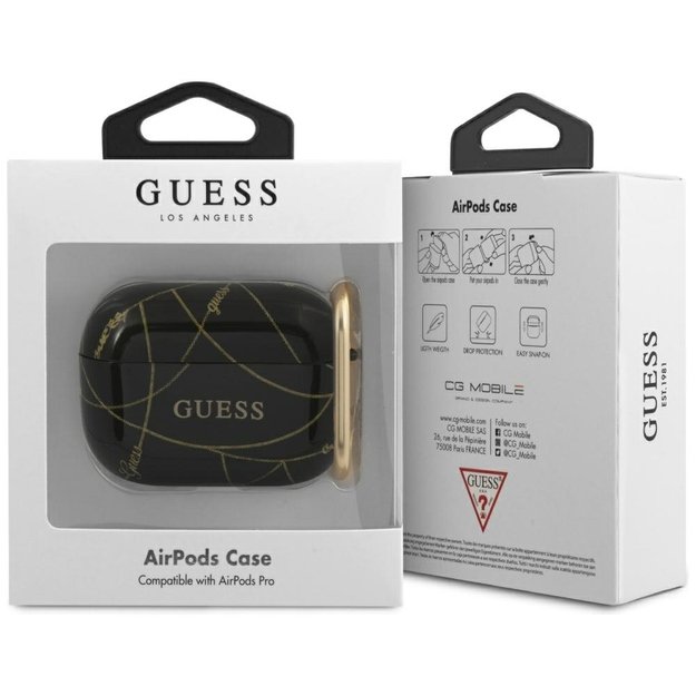 Guess GUACAPTPUCHBK AirPods Pro cover black/black Gold Chain Collection 1